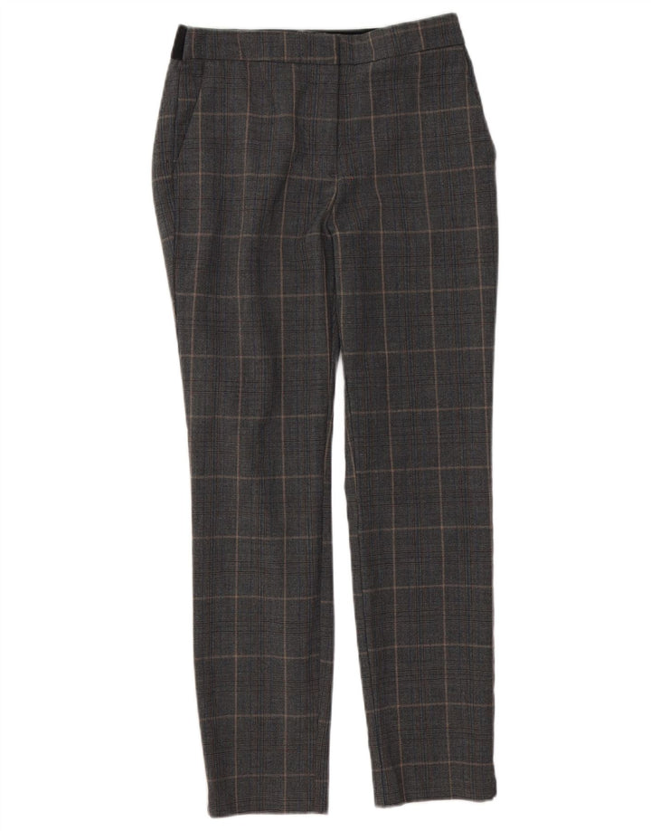 Pantaloni chino slim da donna Zara medi W28 L26 poliestere a quadri grigi