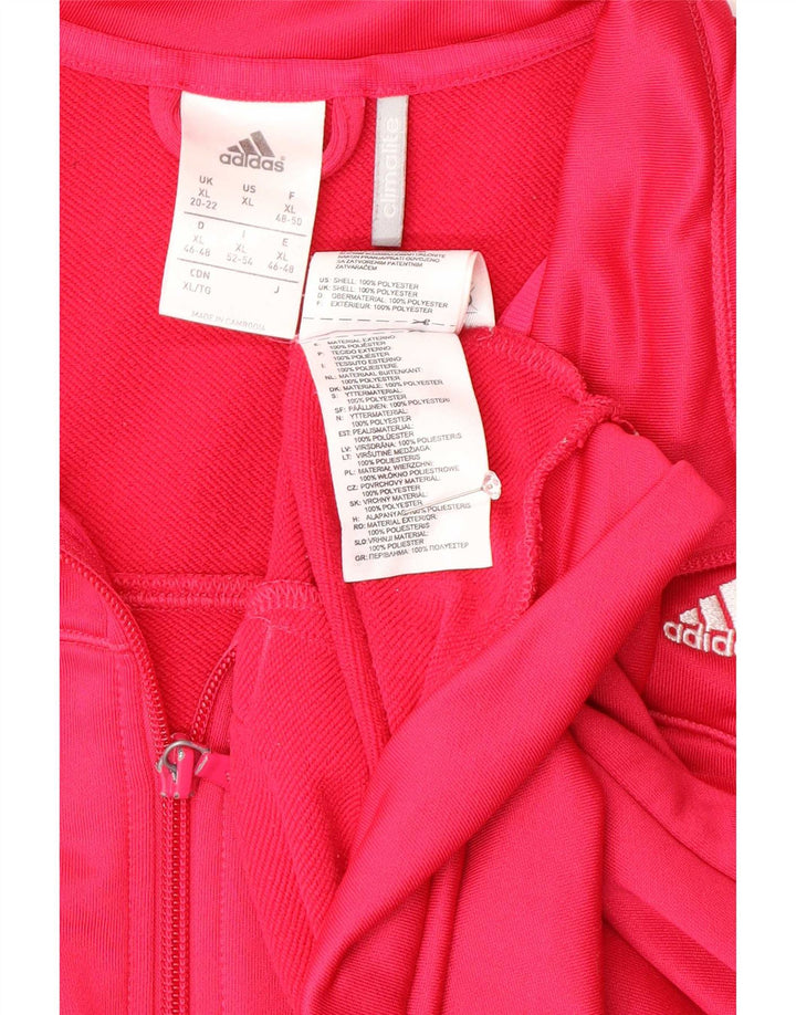 Giacca da tuta da donna Adidas Climalite UK 20/22 XL poliestere rosa