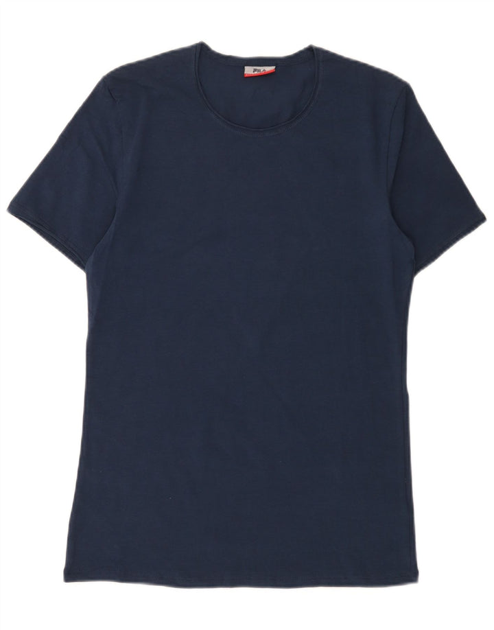 T-shirt Fila da uomo Top Small in cotone blu navy