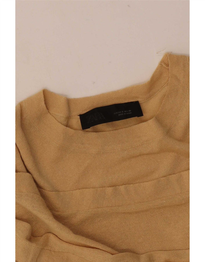 T-shirt Zara da donna Top UK 10 piccola gialla