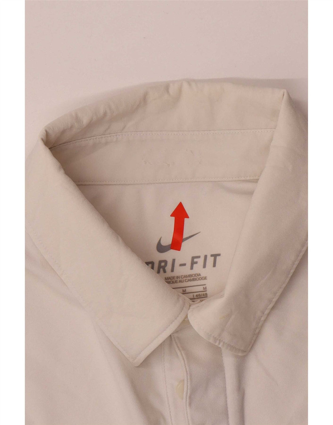 Polo Nike da uomo Dri Fit UK 38/40 poliestere color block bianco medio