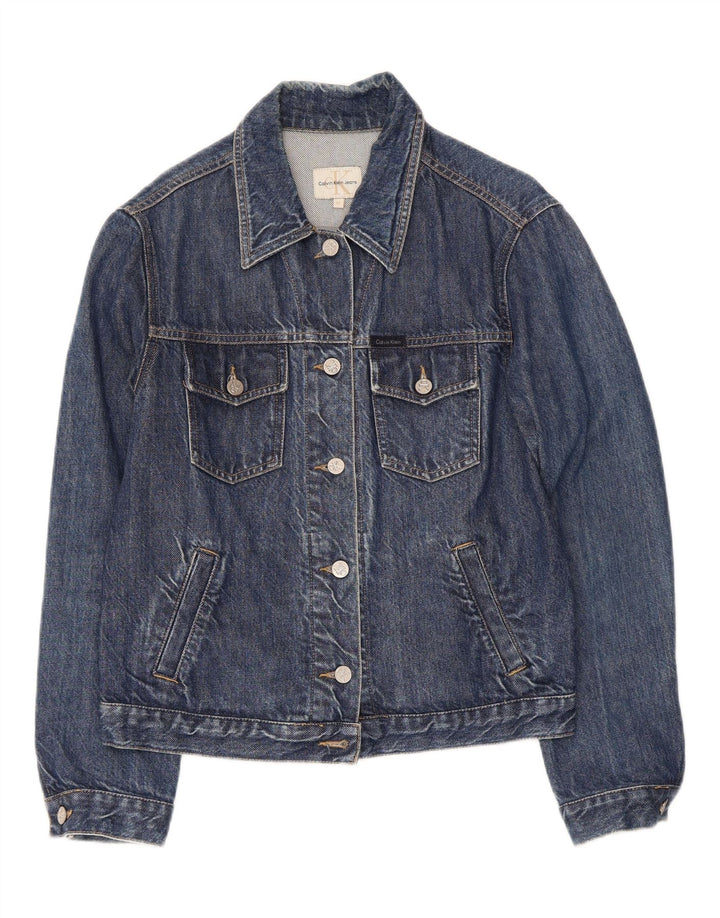 CALVIN KLEIN JEANS Womens Denim Jacket UK 14 Medium Blue Cotton