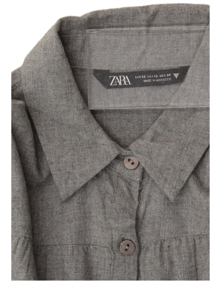 Abito chemisier oversize da donna Zara UK 6 XS Grigio