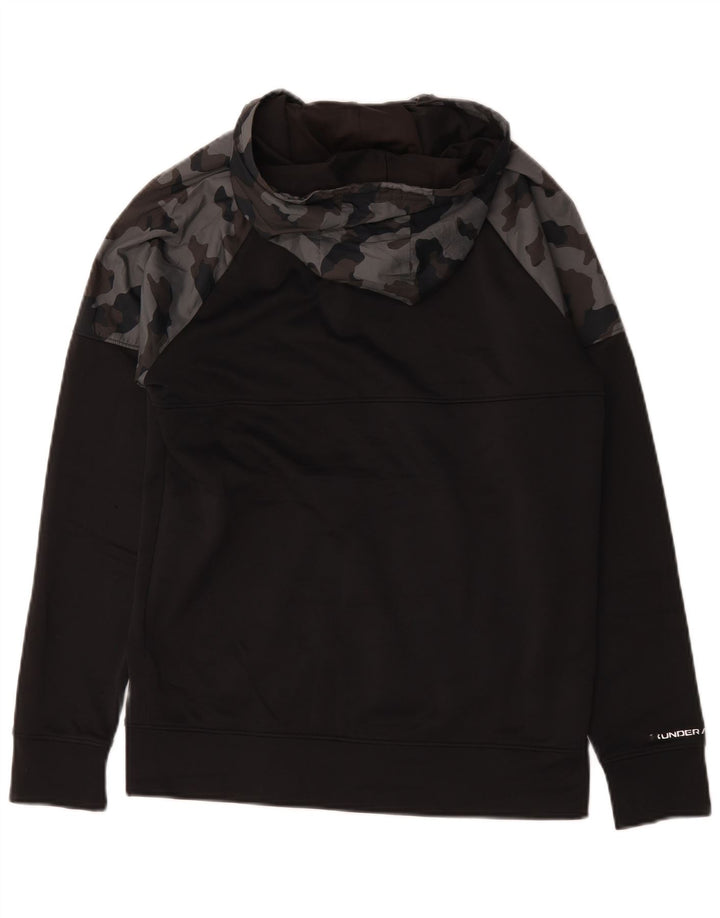 Felpa con cappuccio e zip da uomo Under Armour piccola in poliestere mimetico nero