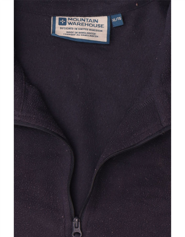 Maglione in pile da uomo con collo con zip Mountain Warehouse XL poliestere blu navy
