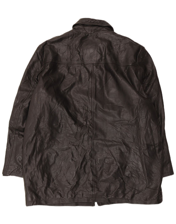 Cappotto in pelle da uomo VINTAGE UK 44 2XL Nero