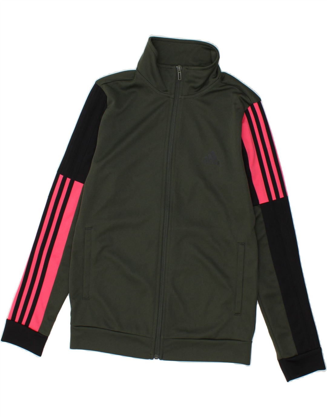 ADIDAS Womens Tracksuit Top Jacket UK 8/10 Small Green Colourblock Vintage Adidas and Second-Hand Adidas from Messina Hembry 