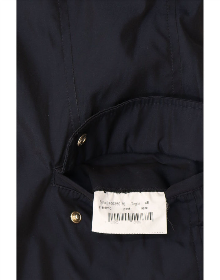 HERNO Womens Hooded Windbreaker Coat IT 48 XL Navy Blue Vintage Herno and Second-Hand Herno from Messina Hembry 
