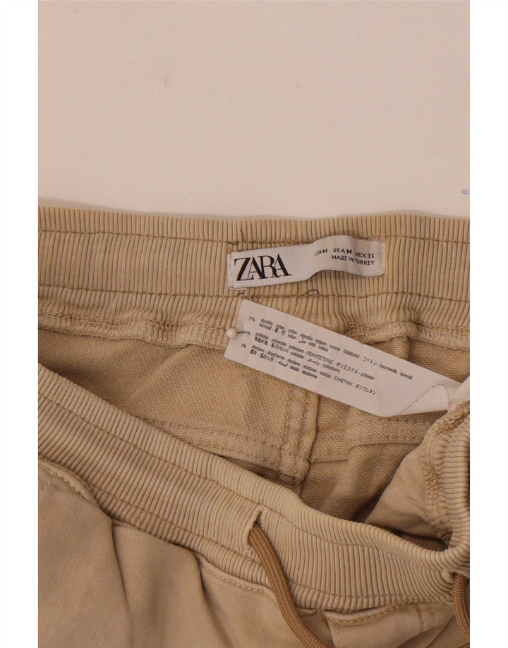 Pantaloncini sportivi cargo da uomo Zara in cotone beige medio