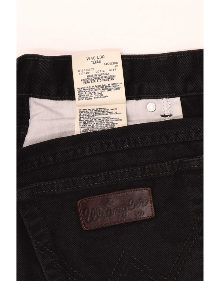 Jeans dritti da uomo Wrangler Texas W40 L30 cotone nero