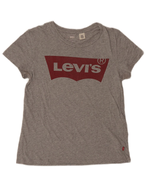 T-shirt grafica da donna Levi's Top UK 14 Cotone screziato grigio medio