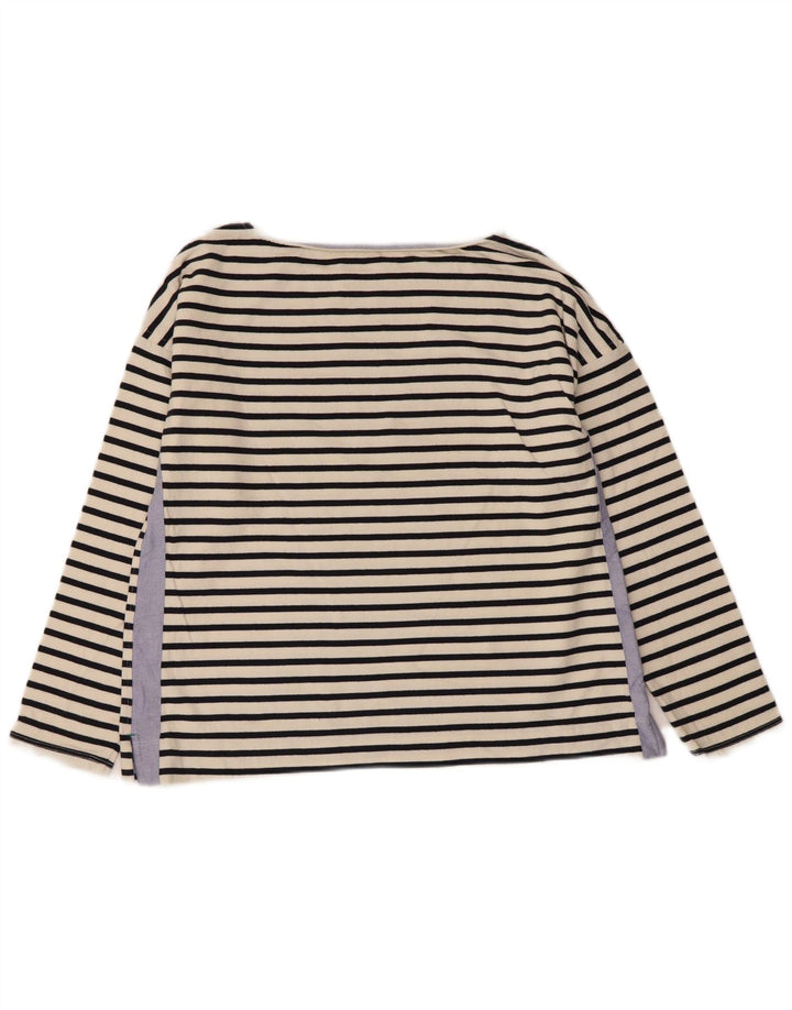 VINEYARD VINES Womens Top Long Sleeve UK 14 Medium White Striped Cotton