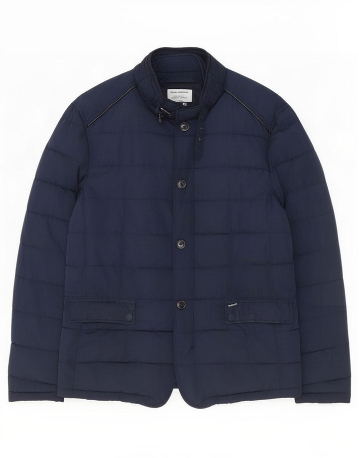 Giacca imbottita da uomo Zara UK 38 poliestere blu navy medio