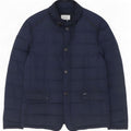 Giacca imbottita da uomo Zara UK 38 poliestere blu navy medio