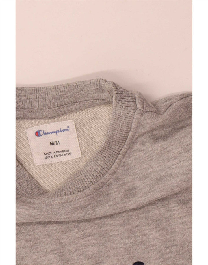 Felpa grafica da uomo Champion in cotone chiazzato grigio medio