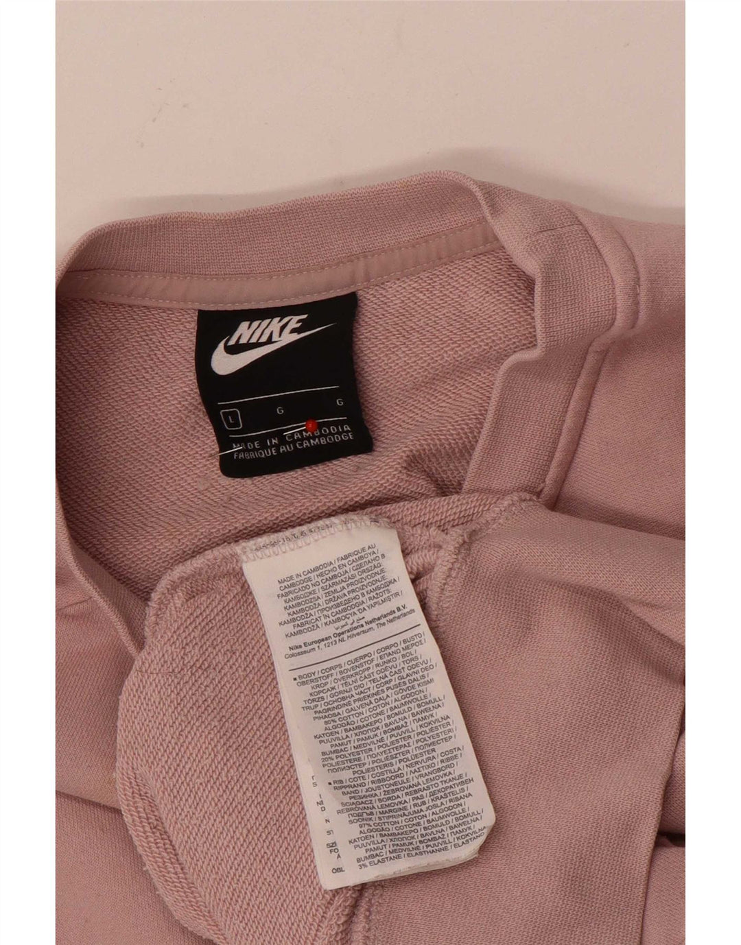 Felpa da donna Nike Jumper UK 16 Large Pink Cotton