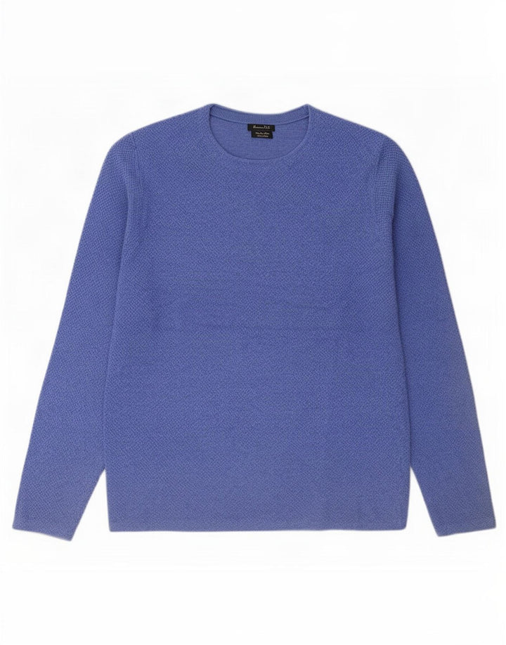 Maglione maglione girocollo da uomo Massimo Dutti blu medio