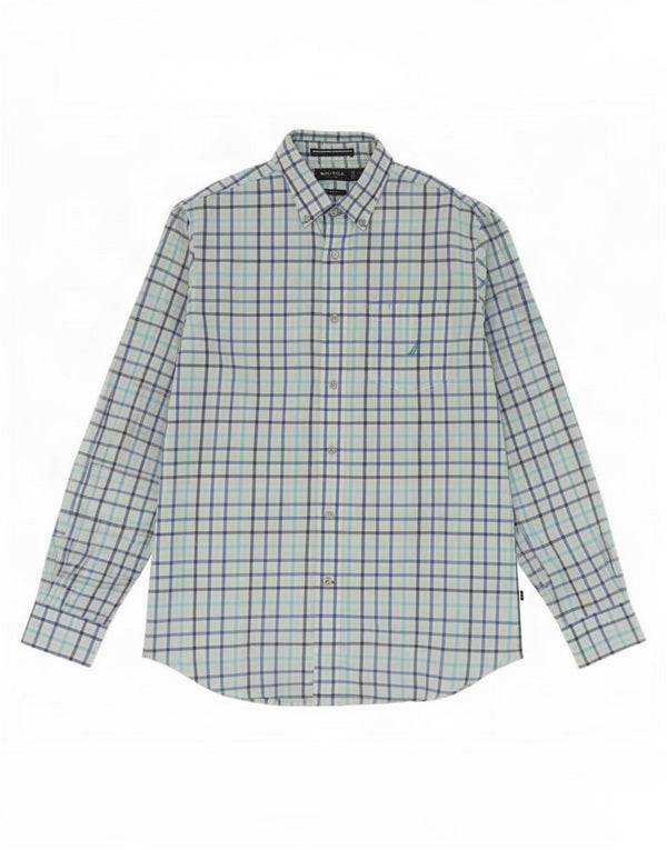 Camicia da uomo Nautica vestibilità classica in cotone a quadri blu medio