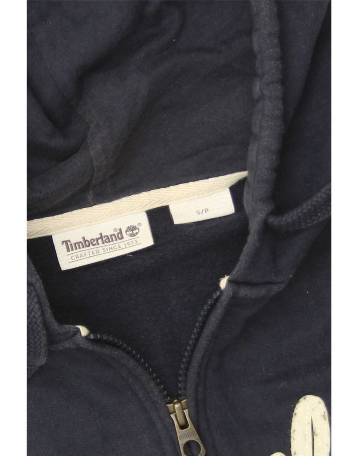 Timberland Maglione con cappuccio con zip grafica da uomo piccolo blu navy