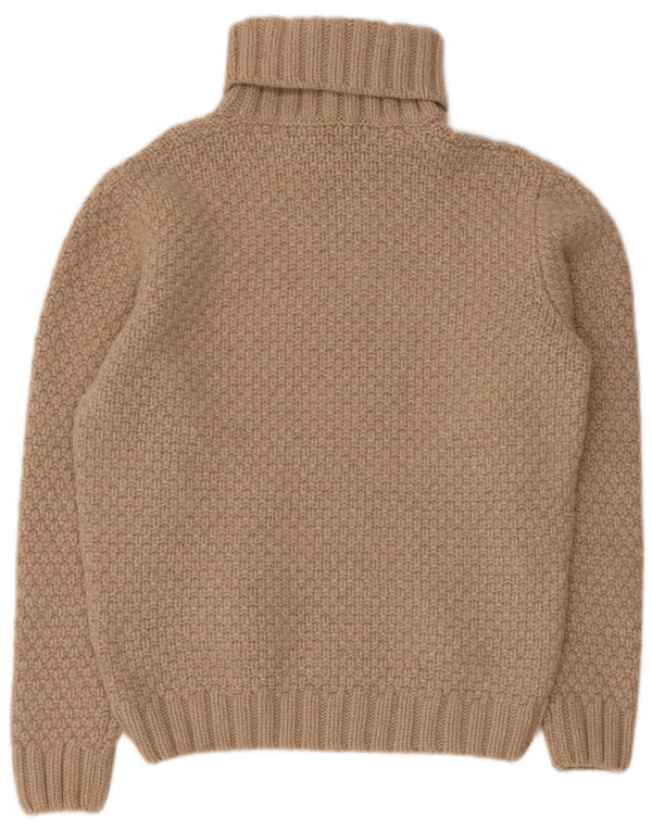 Gant maglione da donna a collo alto con collo alto UK 16 grande lana beige
