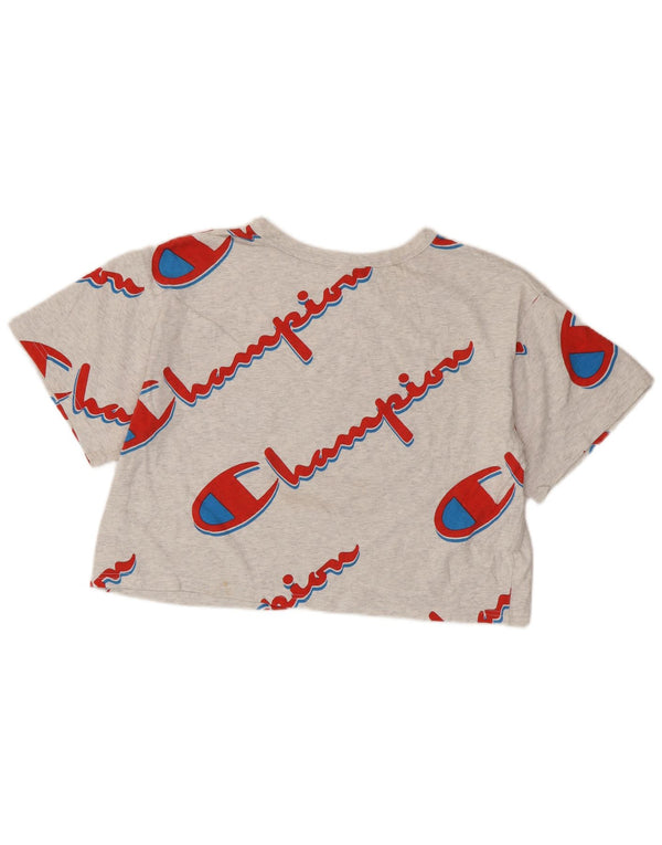 T-shirt grafica corta da donna CHAMPION Reverse Weave Crop UK 16 grande grigio