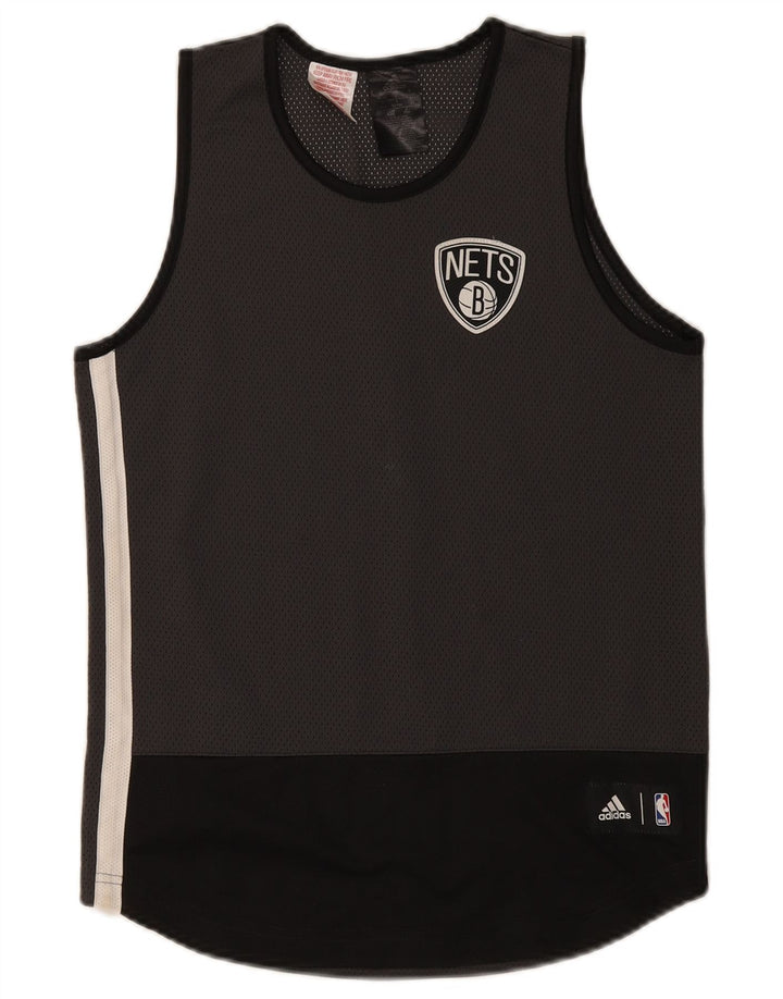 Canottiera grafica Adidas da ragazzo 13-14 anni, grande, grigia