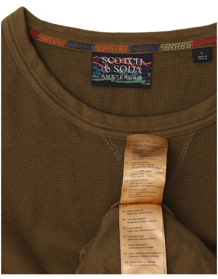 Top da uomo Scotch & Soda a maniche lunghe in cotone kaki grande