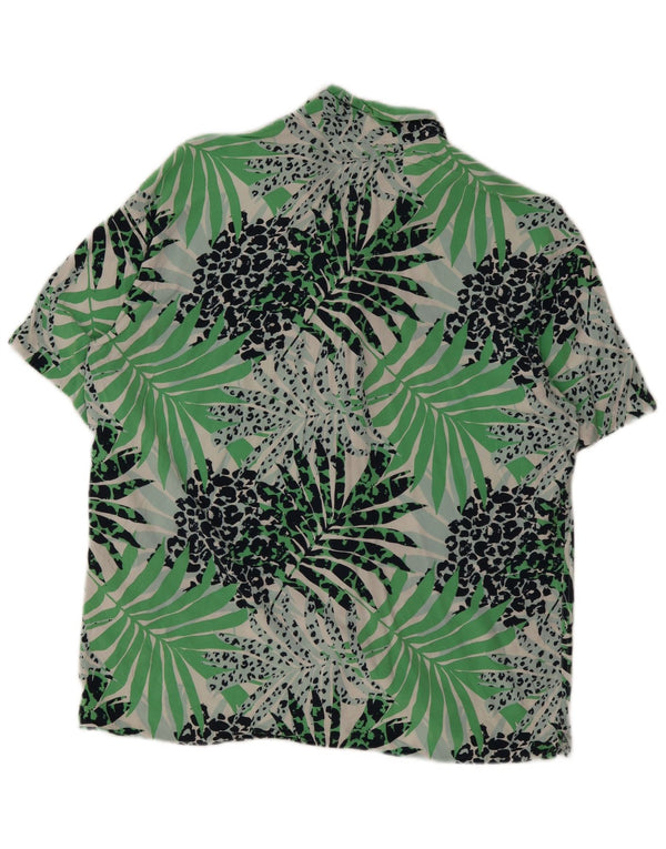 Camicia a maniche corte da uomo Jack & Jones Piccola spiaggia in viscosa floreale verde