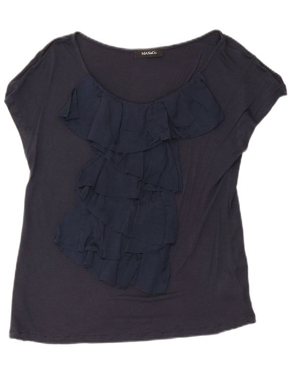 Top camicetta da donna Max & Co. UK 8 Small in viscosa blu navy
