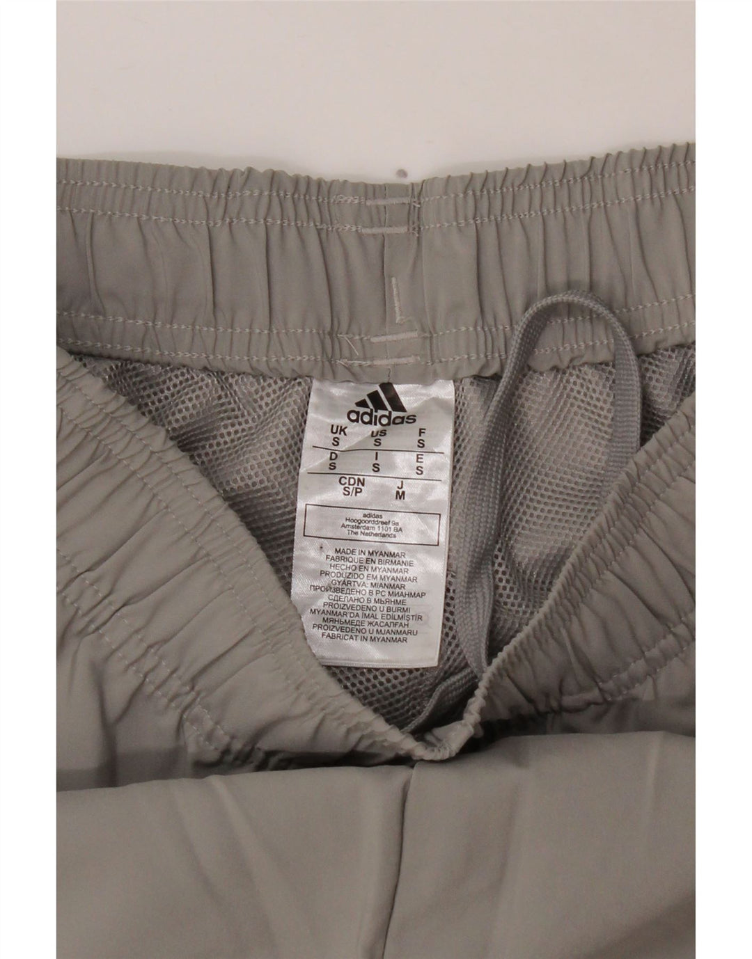 Pantaloncini sportivi da uomo Adidas piccoli in poliestere grigio