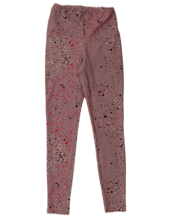 Leggings Reebok Speedwick da donna UK 8/10 Small Poliestere maculato rosa
