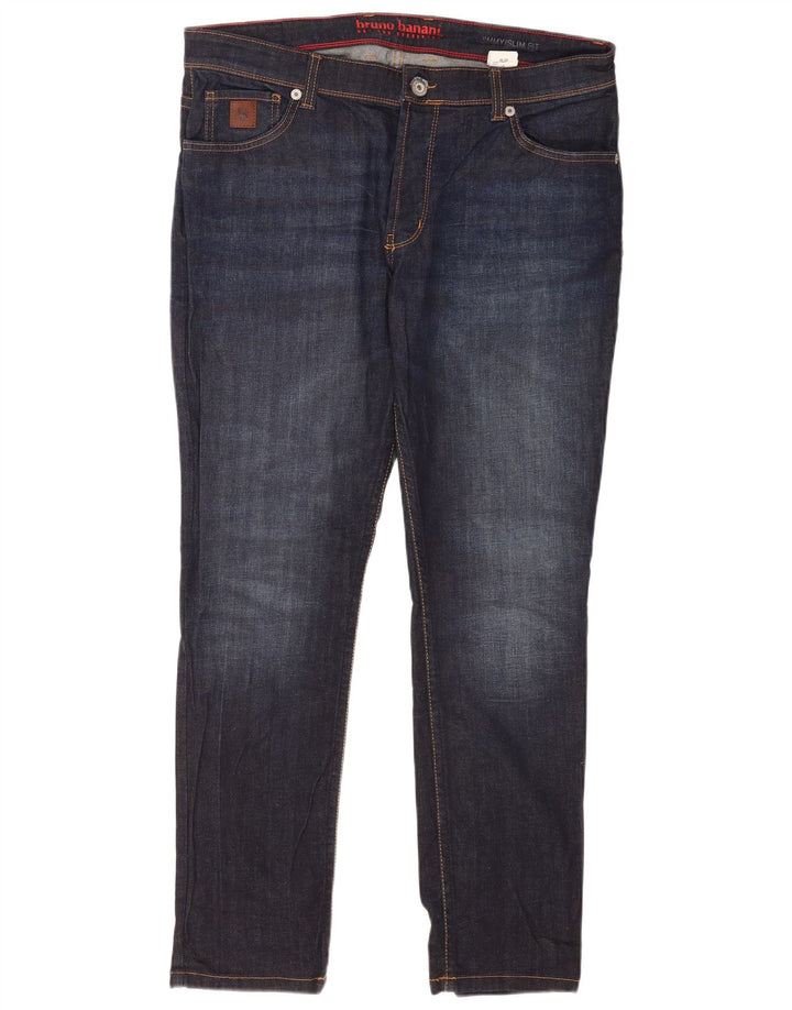 Jeans slim da uomo Bruno Banani W36 L32 cotone blu navy