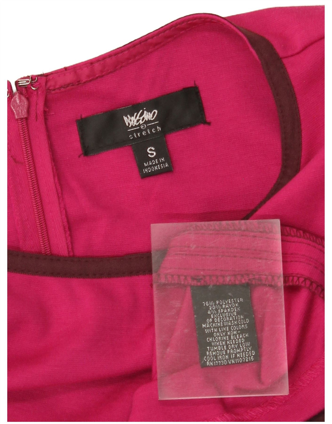MOSSIMO Abito basic senza maniche elasticizzato da donna UK 10 Small Pink Colourblock