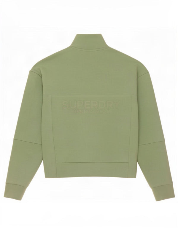 Felpa da donna con collo con zip grafica oversize Superdry Maglione UK 6 XS Verde