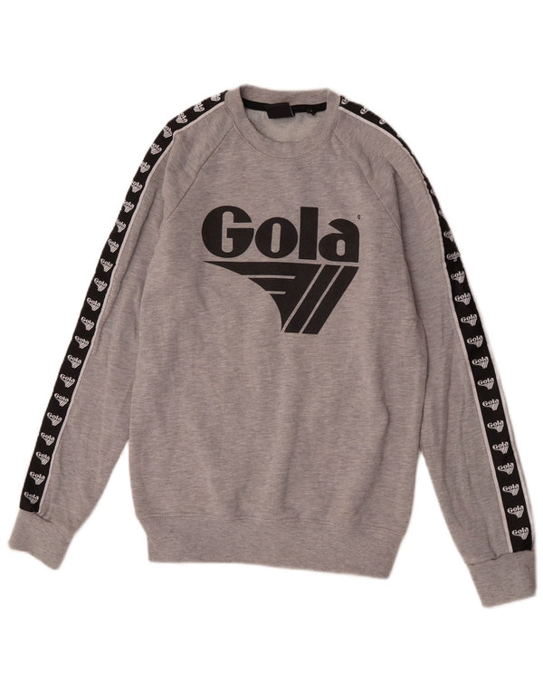 Gola Felpa con grafica da uomo Maglione piccolo in cotone color block grigio