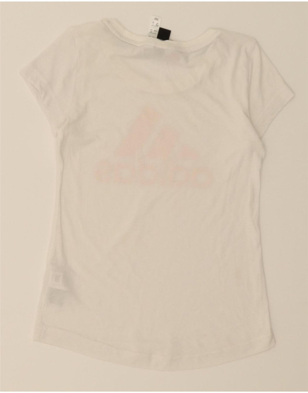 ADIDAS Girls Graphic T-Shirt Top 9-10 Years White Polyester Vintage Adidas and Second-Hand Adidas from Messina Hembry 