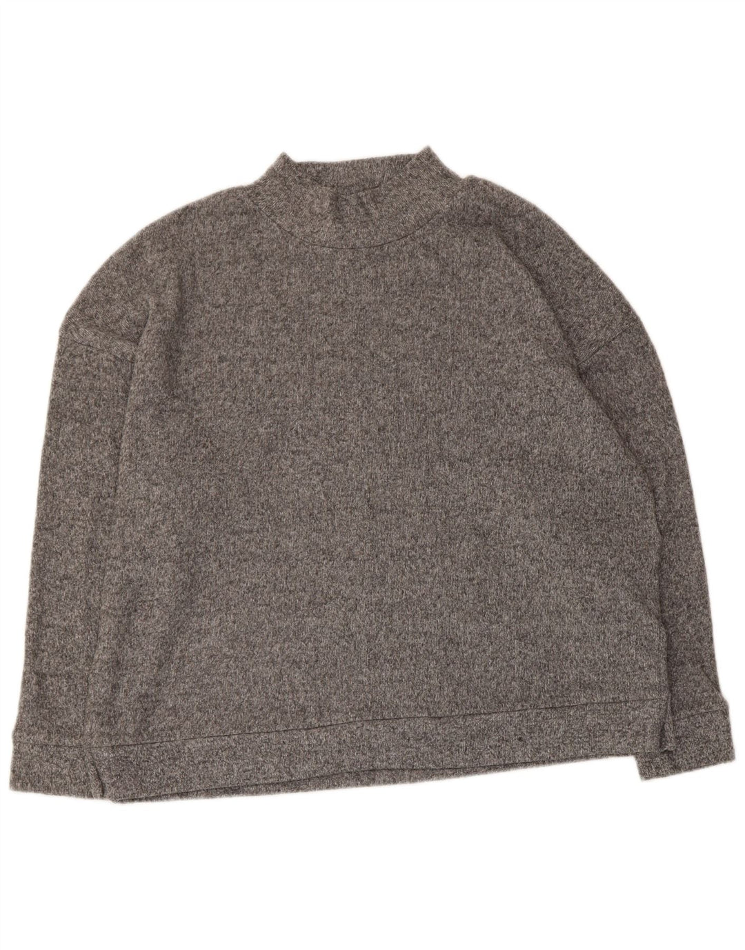 MARKS & SPENCER maglione da donna con collo alto e maglione UK 16 grande grigio screziato