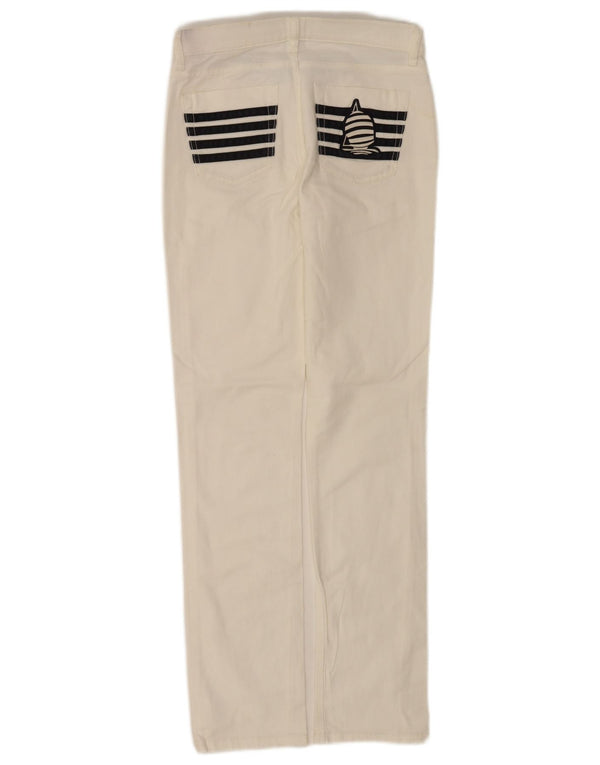 Pantaloni casual dritti da donna Marina Yachting W26 L30 cotone bianco
