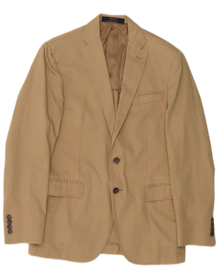 Giacca blazer a 2 bottoni da uomo Ralph Lauren UK 40 Cotone beige medio