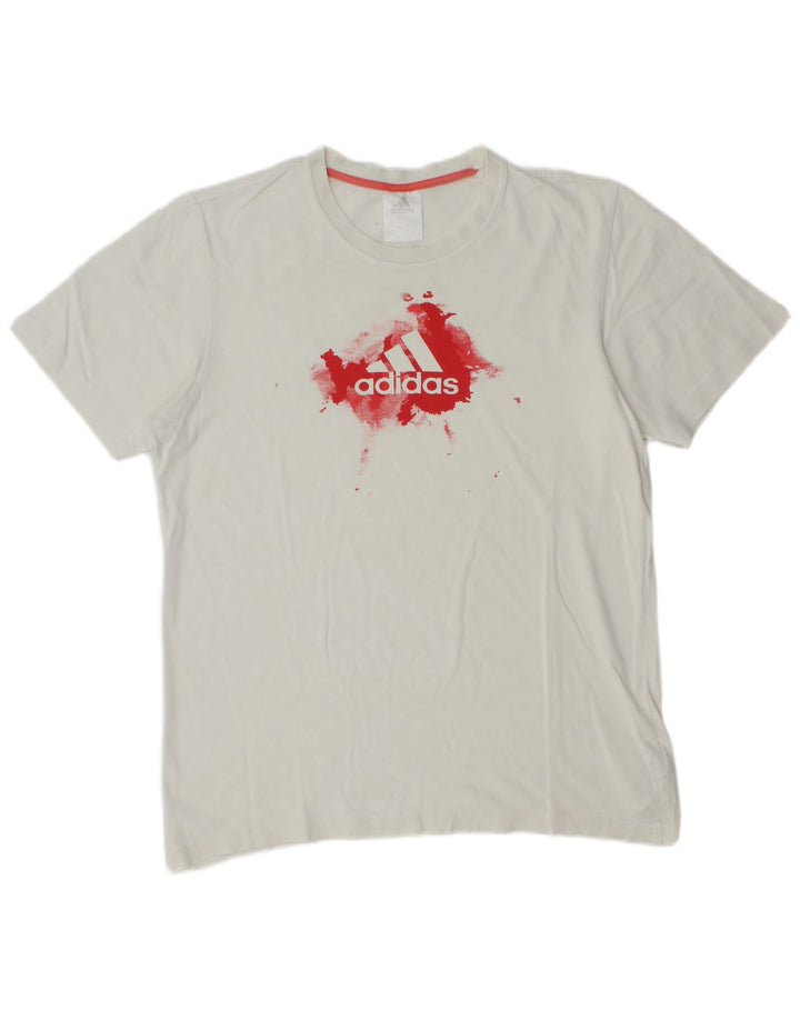 T-shirt grafica da uomo ADIDAS Top in cotone bianco medio