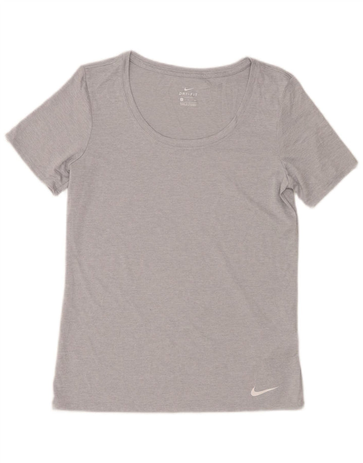 T-shirt Nike Dri Fit da donna, taglia UK 10, piccola, in poliestere chiazzato grigio