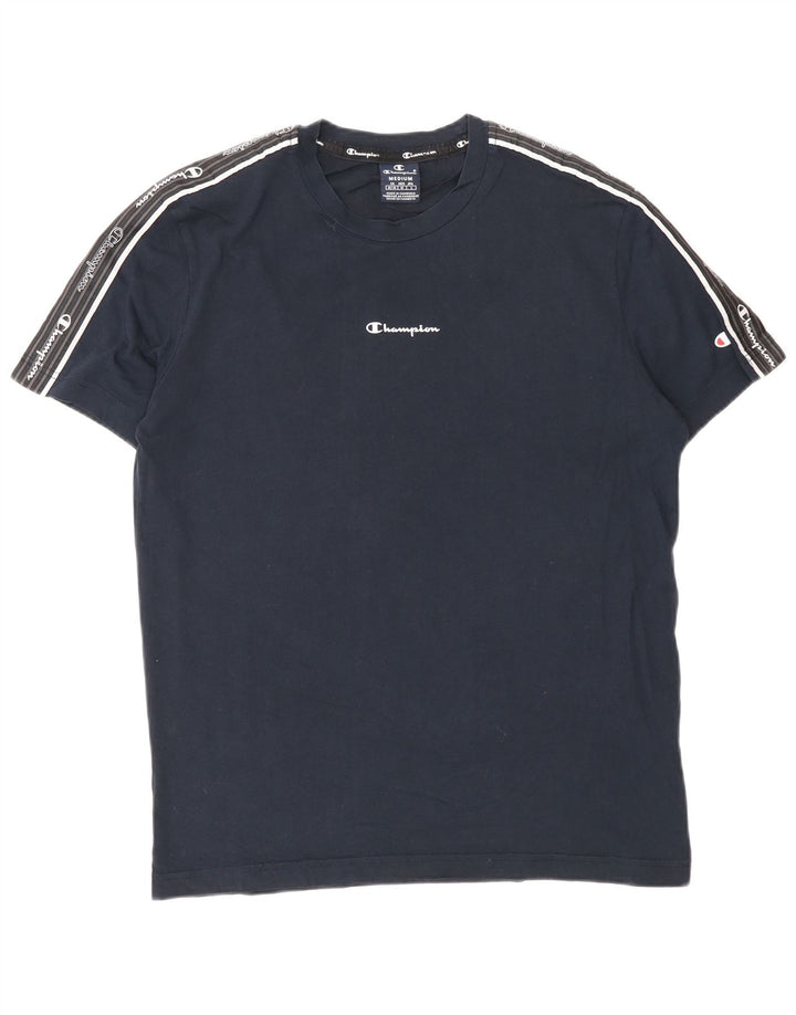 T-shirt grafica da uomo Champion Top in cotone blu navy medio