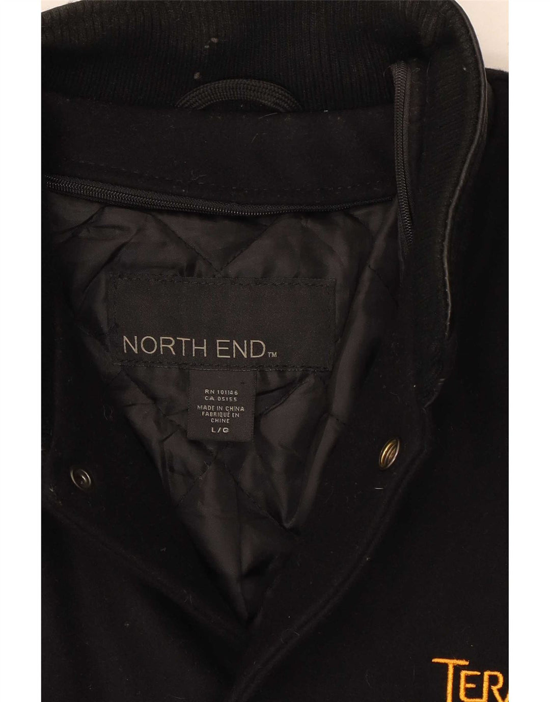Giacca college da uomo North End UK 40 grande lana nera