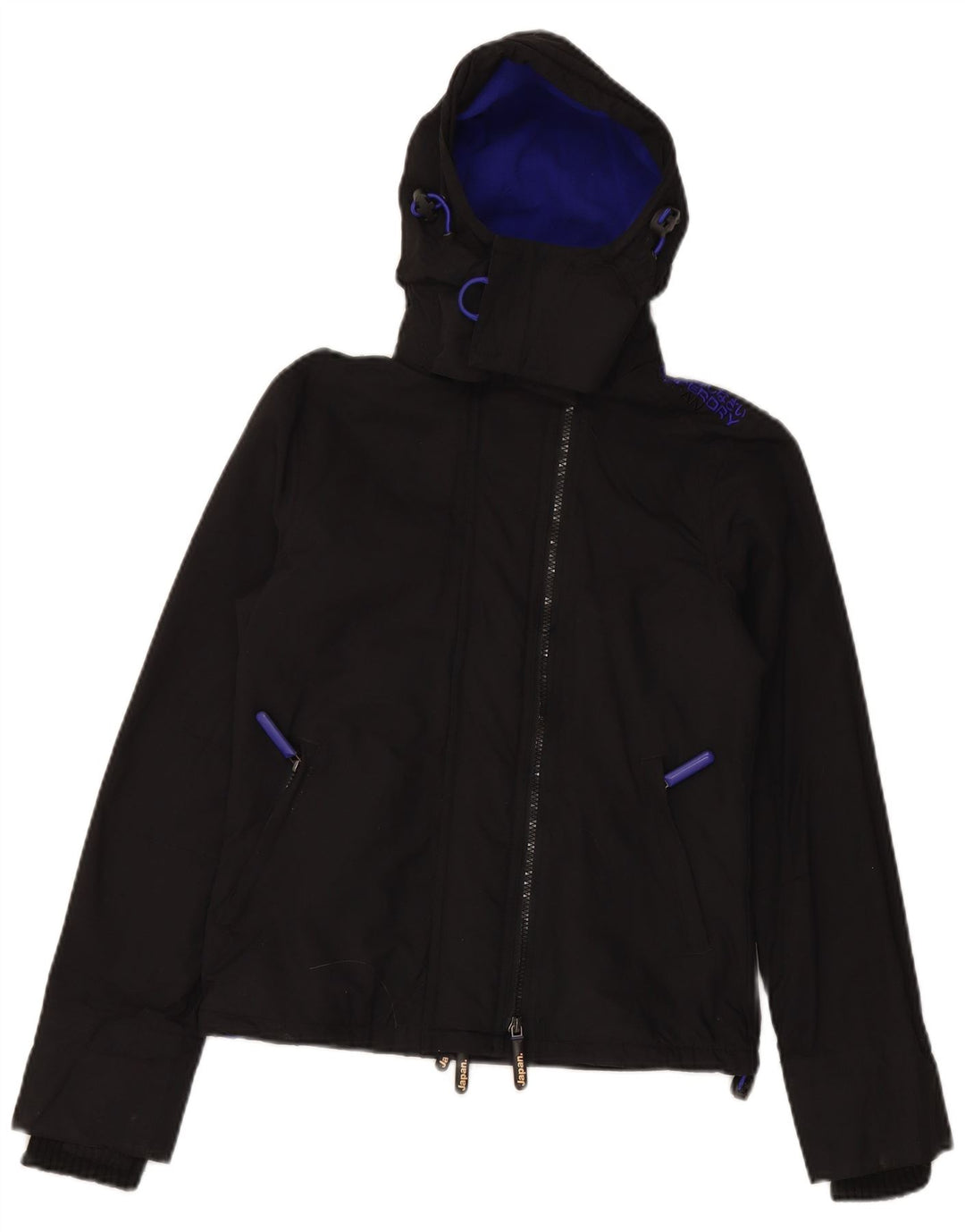 Giacca a vento con cappuccio da donna SUPERDRY The Windcheater UK 6 XS Nera