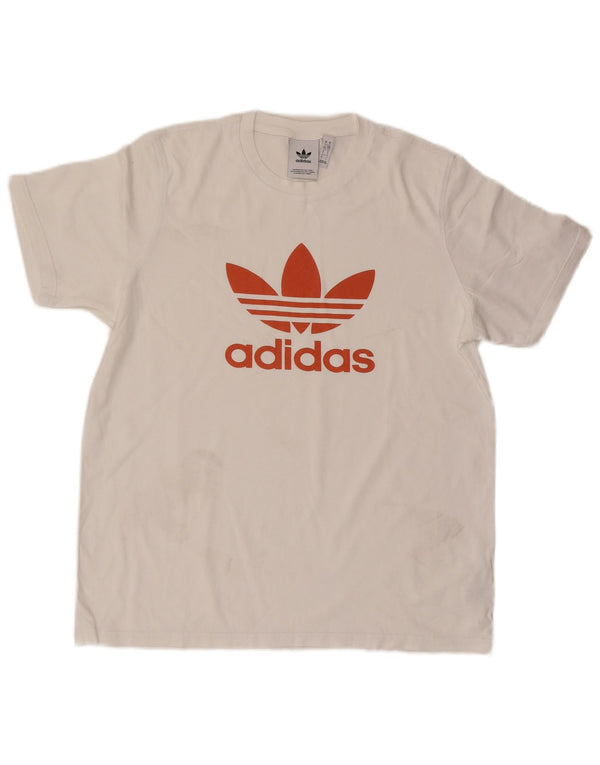 T-shirt grafica da uomo Adidas Top grande in cotone bianco