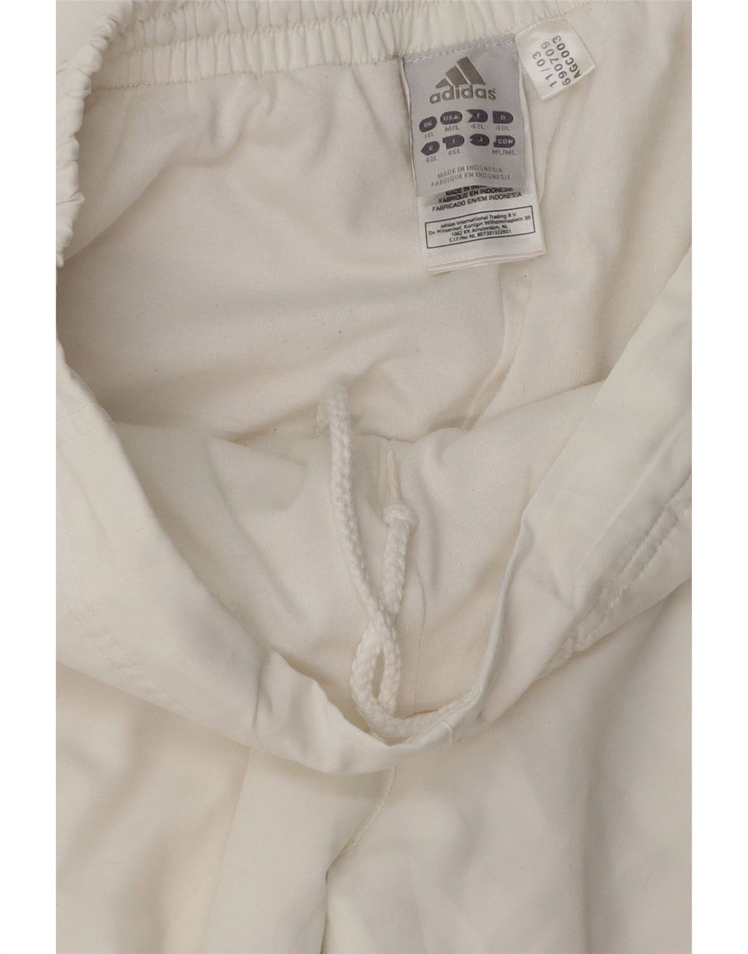 Pantaloni da tuta da donna Adidas UK 14 Large Bianco Poliestere