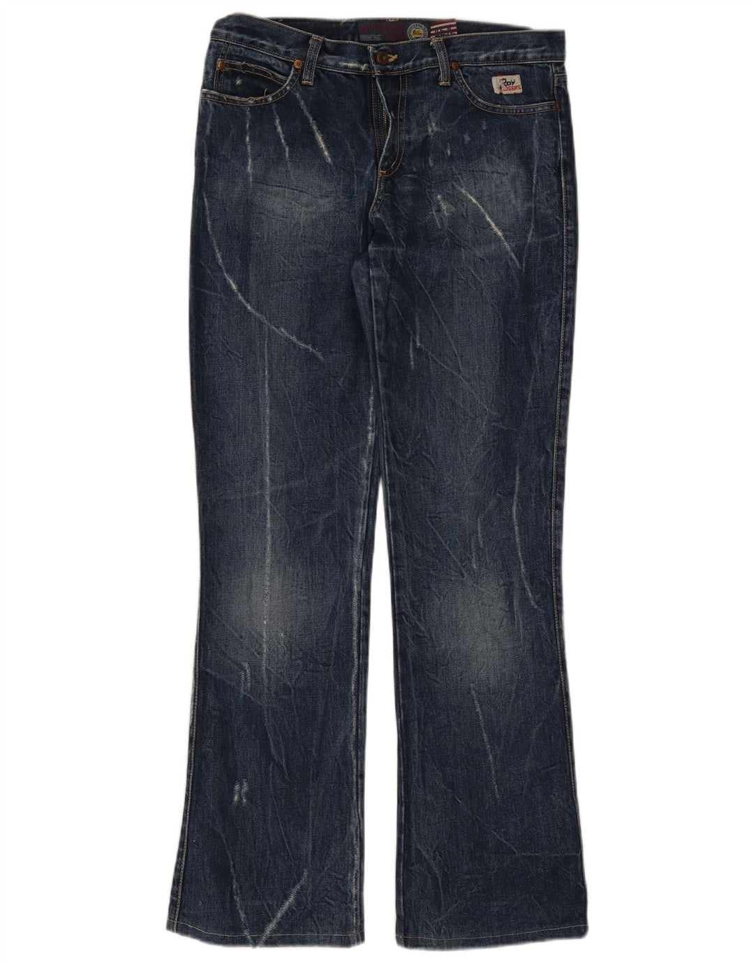 Jeans bootcut invecchiati Seven Bell da donna Roy Rogers W30 L32 Blu