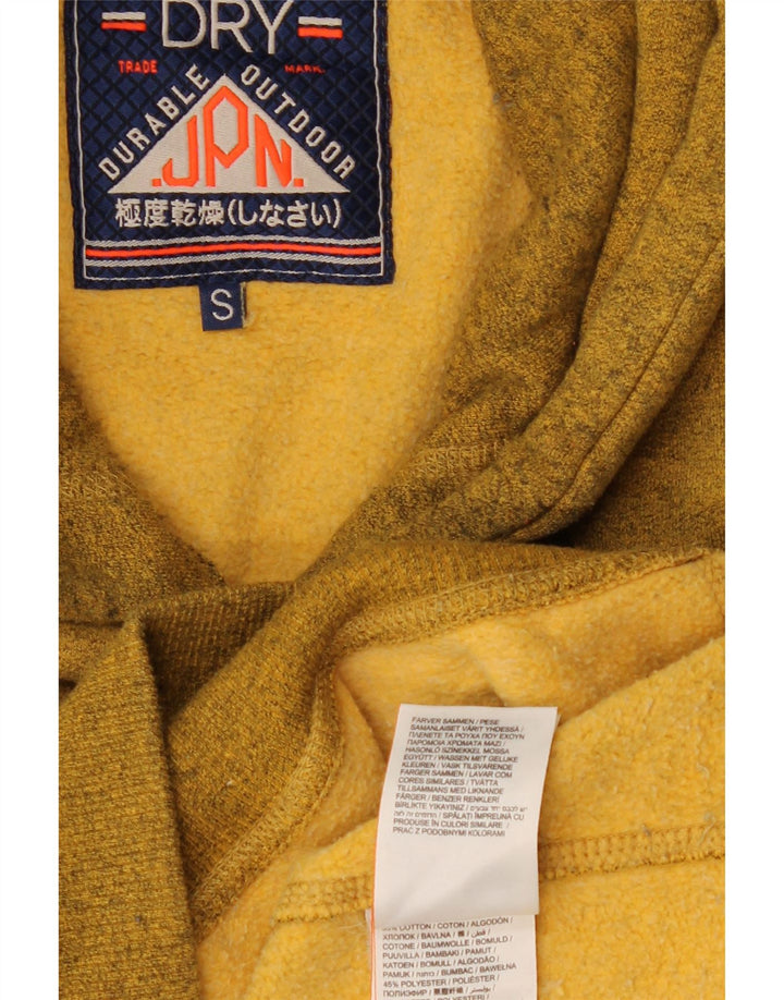 Maglione con cappuccio ampio con grafica da uomo SUPERDRY piccolo in cotone giallo