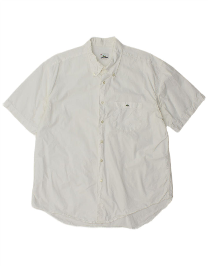 Camicia a maniche corte da uomo Lacoste taglia 44 XL bianca