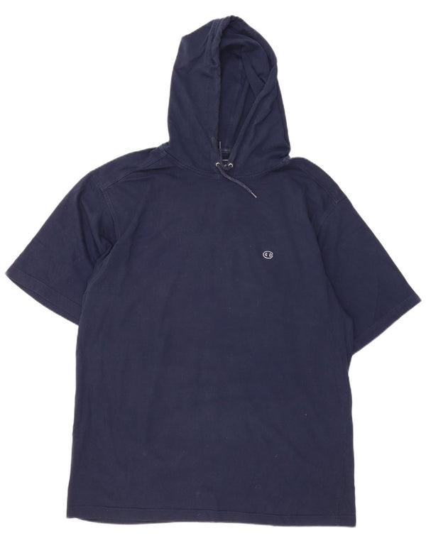T-shirt con cappuccio da uomo Champion Top 2XL cotone blu navy